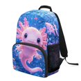 thumbnail image 2 of POLERO Axolotl Underwater Theme Multi Pockets Backpack, Polyester Breathable Mesh Back Panel Large Capacity School Backpack for Daily Use Outdoor, 2 of 10