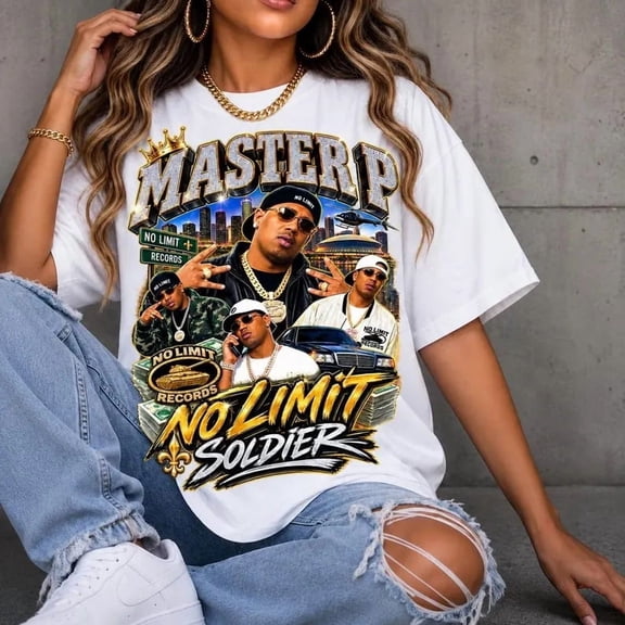 Vintage 90s Master P No Limit Soldier Graphic T-Shirt - Retro Bootleg Hip Hop Rap Tee Streetwear