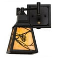 thumbnail image 2 of Meyda 165430 5-13.5 in. Whispering Pines Swing Arm Wall Sconce, Beige & Black, 2 of 6