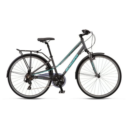 Schwinn Network 6c Hybrid Bike, 21 Speeds, Small 14" Womens Style Frame, 700c Wheels, Grey