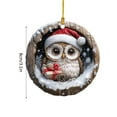 thumbnail image 3 of LanSuare Animal Ornaments for Christmas Tree, 3.1" 2D Acrylic Forest Animal Christmas Ornaments, Little Animals Christmas Hanging Ornament, Gift for Animal Lovers (Owl), 3 of 9