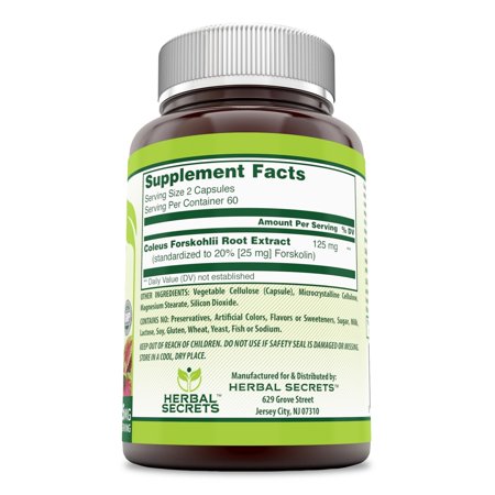 Herbal Secrets Forskolin 125 Mg 120 Capsules