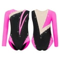 thumbnail image 5 of Sholeno Gymnastics Leotard for Girls One Shoulder Long Sleeve Ballet Bodysuit Tumbling Dance Outfit Hot Pink 12, 5 of 6
