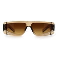 thumbnail image 3 of Womens Rhinestone Bling Narrow Rectangle Flat Top Plastic Fashion Sunglasses All Brown, 3 of 8