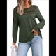 thumbnail image 3 of Blusas de Larga para Mujer, Blusas Elegantes e Informales, Camisetas de Encaje para Negocios, Moda de Otoño 2025. Verde M, 3 of 7