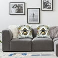 thumbnail image 3 of Summer Throw Pillow Cover - 'Bee Kind' Bee Floral Wreath Design, Farmhouse Decorative Cushion Case for Couch, Sofa, Home, Outdoor, 3 of 6