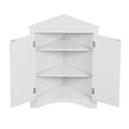 thumbnail image 5 of Tcbosik Floor Corner Cabinet with Doors and Shelves, Freestanding Bathroom Corner Storage Cabinet for Living Room Kitchen, White, 5 of 10
