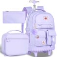 thumbnail image 1 of Mochila enrollable CCJPX para niñas y mujeres de 21 pulgadas, color morado, 1 of 6
