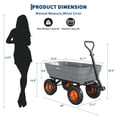 thumbnail image 2 of Graden Dump Cart, 600 Lb Capacity, Yard Utility Wagon With 180° Adjustable Handle, All Terrain Tires & Quick Release System, Poly Dump Cart for Soils Plants Tools, Heavy Duty, 2 of 10