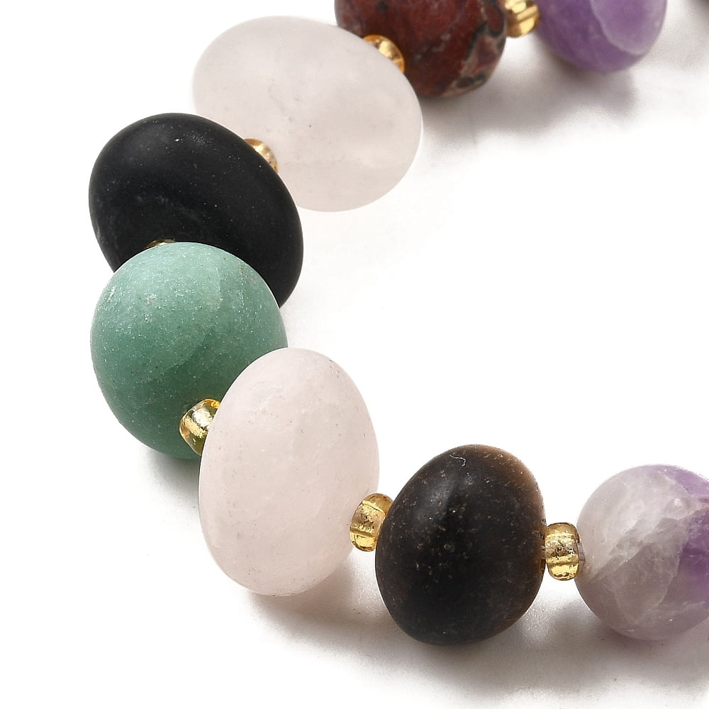Natural Mixed Gemstone Beads Strands Nuggets Tumbled Stone with Seed Beads 12~14x10.5~12mm Hole: 1mm about 25pcs/strand 15.43''(39.2cm)