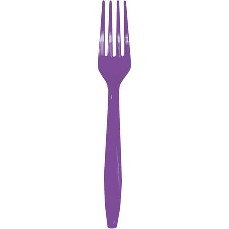 Purple Cake Fork - Creative Converting Amethyst Purple Plastic Forks, 24 ct