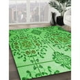 thumbnail image 3 of Ahgly Company Machine Washable Indoor Square Transitional Emerald Green Area Rugs, 5' Square, 3 of 7