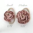 thumbnail image 4 of My Lello Baby Girl Ranunculus Flower Stretchy Nylon Elastic Headbands Set 2pcs - Medium - Light Gold / Buttercream, 4 of 7