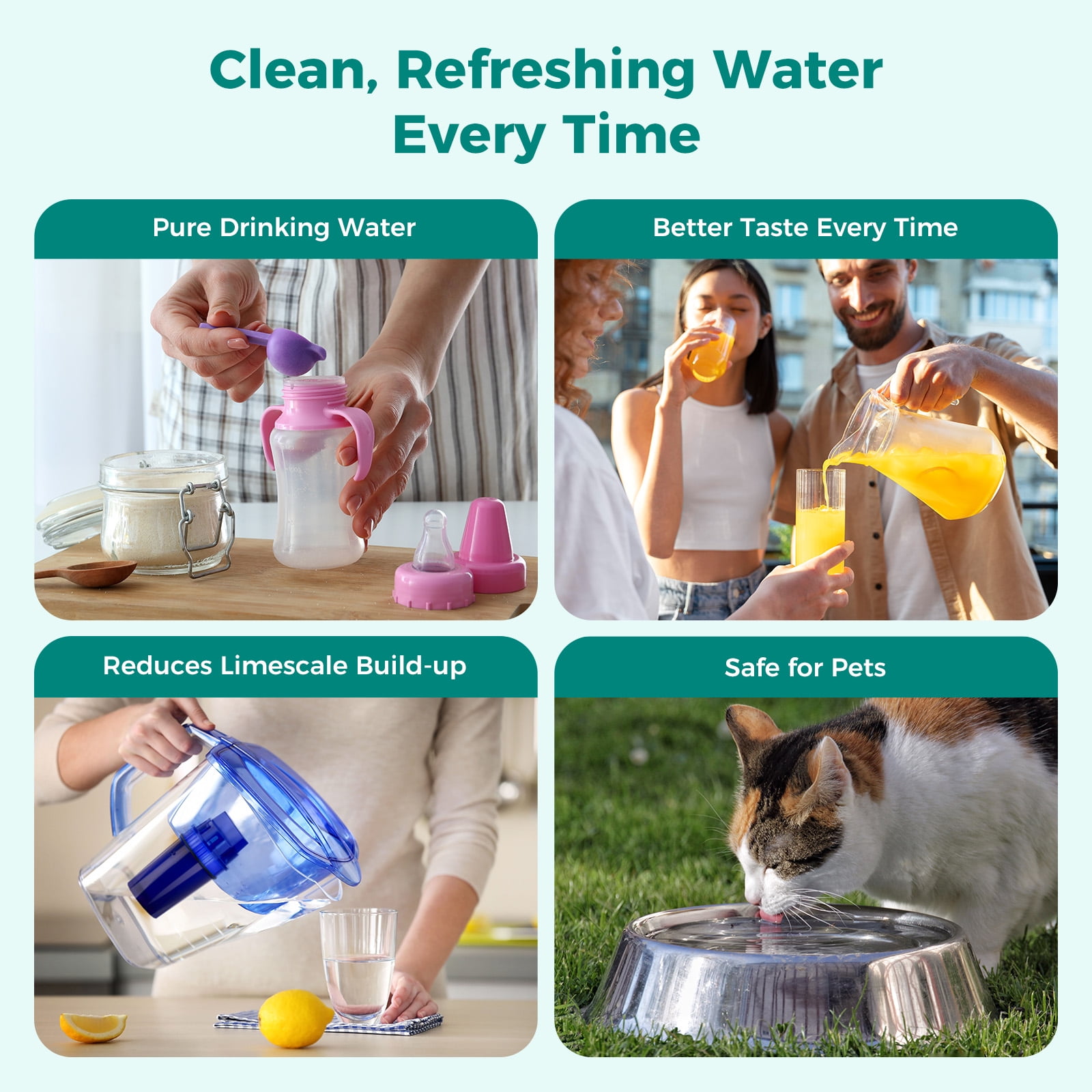 Fil-Fresh 6-Pack Water Filter Replacement for All PUR & PUR PLUS Pitchers, NSF Certified, Replaces PPF900Z, Removes Chlorine & Odor, 12-Month Supply, Blue