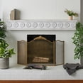 thumbnail image 2 of DecMode 72" x 8" 1-Tier White Floral Wall Shelf with Brown Distressing, 2 of 10