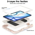 thumbnail image 4 of XYX for iPad Pro 11 inch (2022/2021/2020/2018) Case, 3in1 Heavy Duty Shockproof Tablet Case with Stand, Shoulder Strap, Cream Rose Gold, 4 of 7