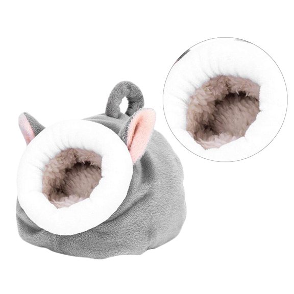 FUTUREORYY Cozy Grey Hamster Warm Bed Soft Plush for Pet Winter Resting