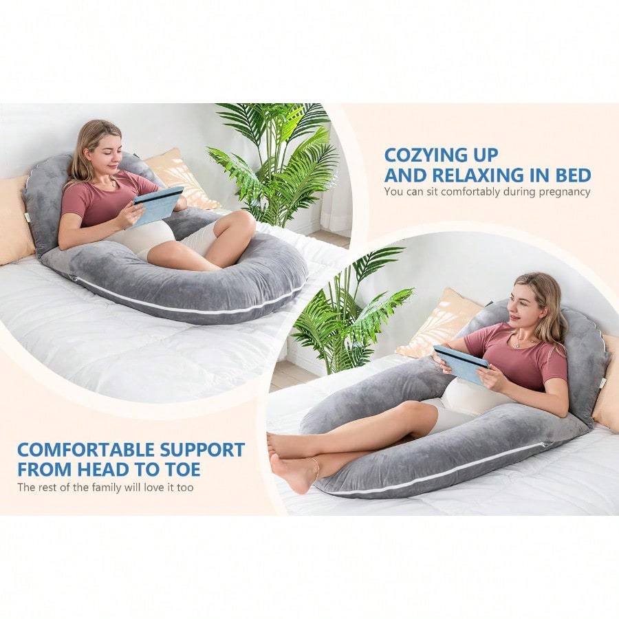 Pregnancy Pillows Detachable Body Pillow For Sleeping Nurse Relax MultiUse Pregnancy Pillows For Pregnant Women Grey