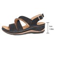 thumbnail image 5 of Walking Sandals Women Open Toe Bohemia Hollow out Breathable Arch Support Low Wedge Ankle Strap Orthopedic Shoes Black Size 6, 5 of 8