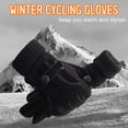 thumbnail image 2 of Tignapoo Winter Cycling Gloves with Fleece Lining, Touchscreen Compatible, Windproof and Insulated Design for Outdoor Activities like Skiing - Unisex Black Color, One Size Fits All, 2 of 6