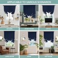 thumbnail image 6 of Tie Up Curtains for Windows Stars Moon Valance Adjustable Balloon Curtain Starry Night Navy Blue Tie Up Shades for Kitchen Living Room Bedroom Privacy Curtain Drape 34x45 Inch, 6 of 9
