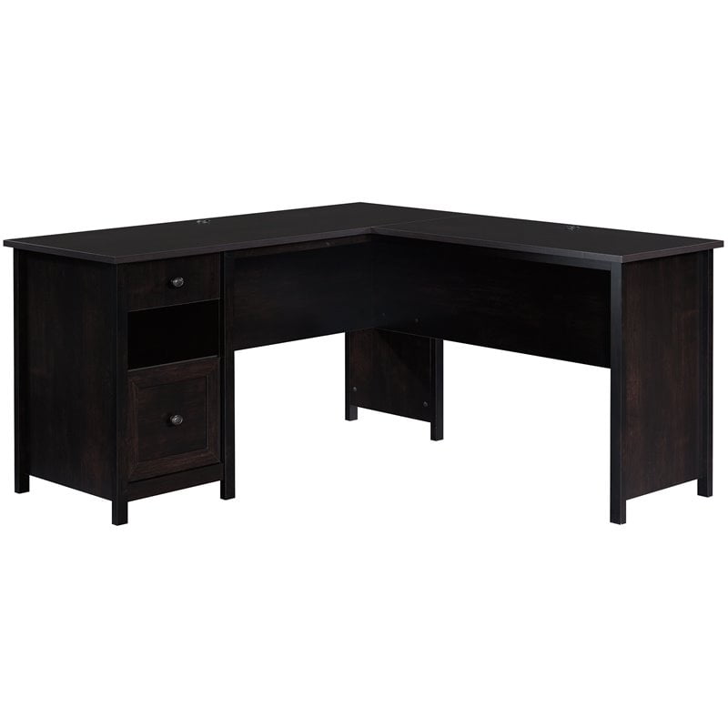 Sauder County Line Wooden L Shaped Computer Desk in Estate Black