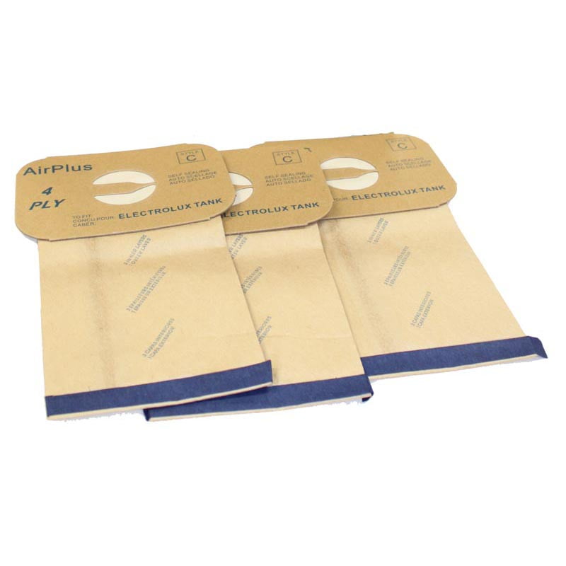 10 Electrolux Canister Style C Vacuum bags For Airplus 4 ply 