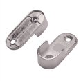 thumbnail image 4 of 5X Oval Wardrobe Hanging Rail Rod End Bracket Support Silver Tone Pair, 4 of 5