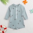 thumbnail image 2 of mgoYE Baby Boy Swimsuit 12-18 Months Long Sleeve Baby Swimsuit One Piece Toddler Swimwear Baby Girls' Boys'Rash Guard Swim Suit(Grey,18-24 Months), 2 of 8