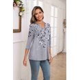 thumbnail image 3 of Zeagoo Quarter Sleeve Tops for Women Tunic Blouses V Neck Tee Shirts Tunics Blouses for Women, 3 of 6