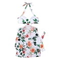 thumbnail image 2 of Gibobby Trajes de Baño para Mujer Conjunto de Bikini con estampado de cintura alta para mujer, traje de baño Sexy con tirantes, traje de baño con Tanga(Blanco,M), 2 of 4