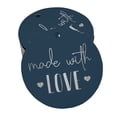 thumbnail image 1 of Inkdotpot Pack Of 100 Made With Love Text Favor Paper Tags Craft Real Silver Foil Hang Tags, 1 of 6