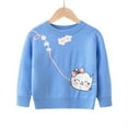 thumbnail image 2 of WIBACKER Cartoon Crewneck Sweater for 1-6T Baby Girls Toddler Kids Kitten Pullover Knitted Tops, 2 of 8