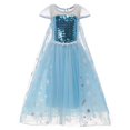thumbnail image 1 of HAWEE Robe de Costume de Princesse Elsa à Paillettes pour Filles Reine des Neiges avec Accessoires, 1 of 7