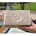 thumbnail image 3 of DharmaObjects Celestial Moon and Stars Hand Carved Wooden Storage Keepsake Box (Large, Moon & Stars), 3 of 4