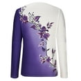 thumbnail image 5 of Womens Long Sleeve Tops Pack Clearance Plus Size Clothes Under $5.00 Casual V Neck Long Sleeve Loose Flowers Sweatshirt, 5 of 6