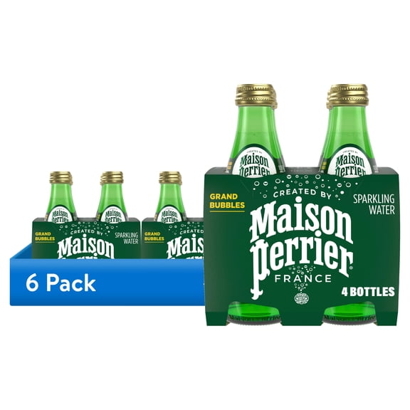 (6 pack) Maison Perrier Ultimate Unflavored Sparkling Water 4 Pack 11.15 fl oz Glass Bottles