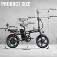 thumbnail image 3 of GugoIs 16" 750W Peak Electric Bike, 48V 15Ah Removable Battery Electric Commuter City Bike, One-Piece Tire Folding Ebike for Adults, Full Suspension, Max.20mph UL2849, 3 of 12