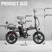 16 750W Peak Electric Bike for Adults, 48V 15Ah Removable Battery Electric Bicycle, One-Piece Tire Folding Ebike, Max Speed 28 Mph, Range to 45 Miles, Off Road UL2849