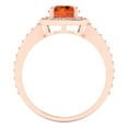 thumbnail image 4 of 1.335 ct Round Cut Simulated Pink Tourmaline Solitaire with Accents Engagement Ring for Women in 18K Rose Gold, 4 of 5