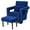 Navy, variant on Giantex Armchair w/Ottoman, Leisure Soft Sofa Chair w/Waist Pillow, Adjustable Foot Pads for Reading, Green