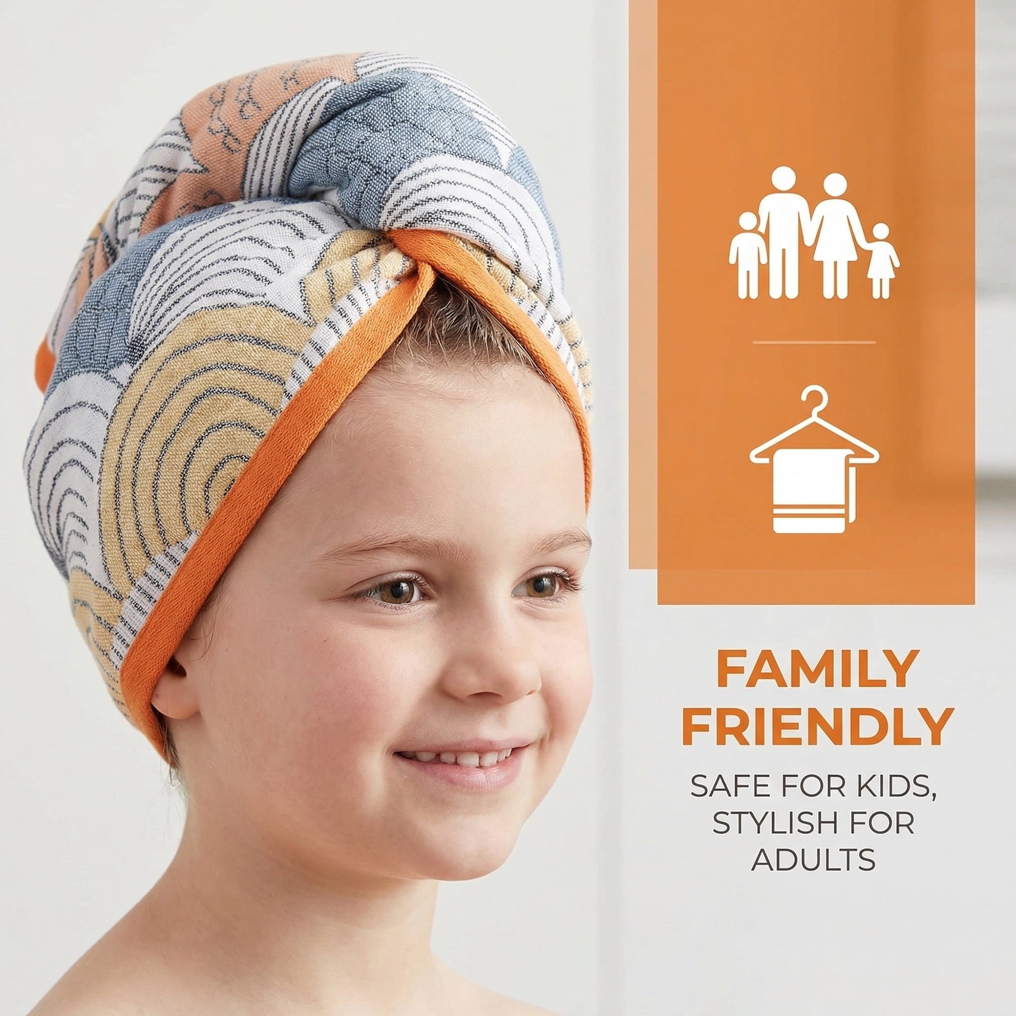 Unique Bargains Boho Cotton Cute Pattern Hand Towel Decorative Blue Orange/Blue 29" x 13"