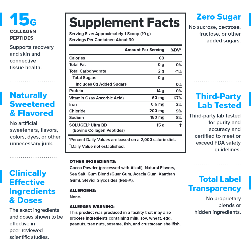 Legion Collagen+ Grass-Fed Collagen Peptides Powder, Fruit Punch, 15g Collagen, Zero Sugar, 30 Servings