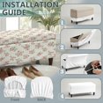 thumbnail image 7 of FOR U DESIGNS Flower Stripe Print Ottoman Cover Washable Storage Bench Slipcover Stretch Storage Bench Cover Folding Footrest Stool Slipcover Footstool Protector with Elastic Band, 7 of 7