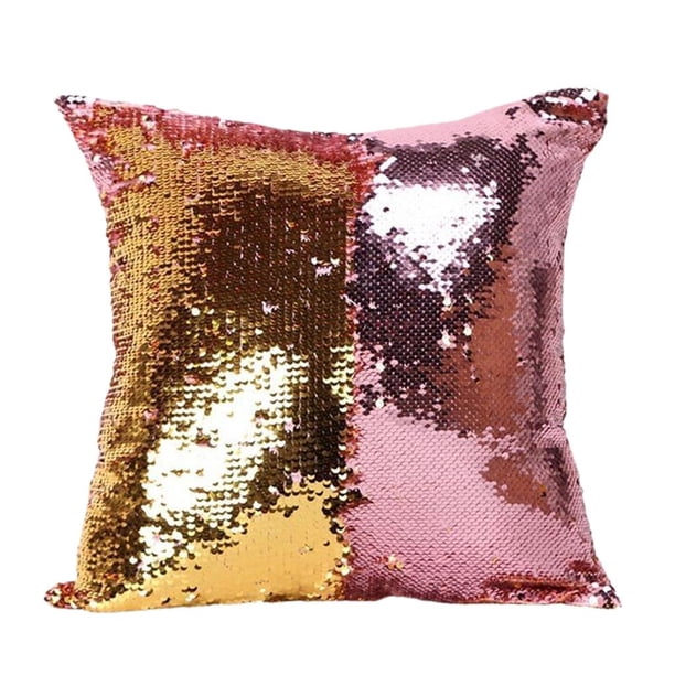 16 '' Funda De Almohada Funda De Almohada Cojín Brillo De Lentejuelas Reversible De Color Doble Macarena Funda de almohada cuadrada