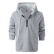 thumbnail image 3 of Sudadera con capucha cálida de manga larga con cremallera de gofre para hombre, color sólido, fresco, Otoño e Invierno, 3 of 3