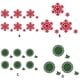 thumbnail image 4 of Injueey Mantel individual y juego de manteles individuales con diseño de copos de nieve, color verde, ligeros, ideales para Navidad, Pascua y Mostrada planta verde 12 piezas, 4 of 5
