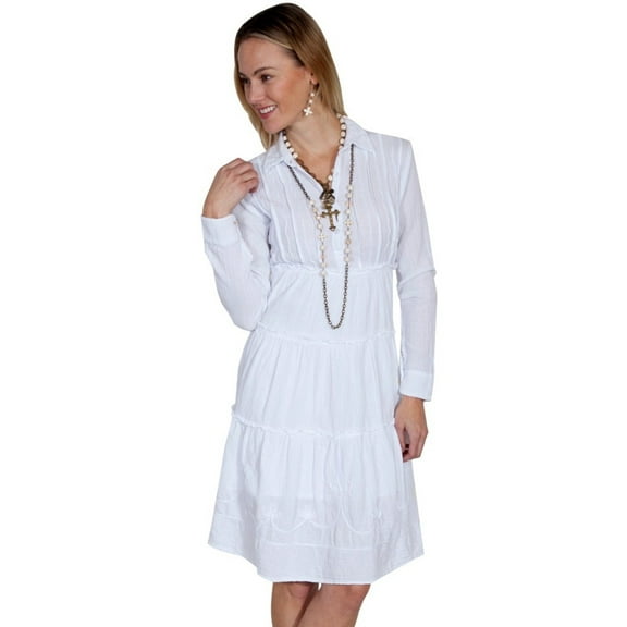 Scully Dress Womens Empire Waist Long Sleeve Floral Pullover PSL-176