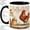 Black, variant on Farm Rooster Watercolor Coffee Mug, Chicken Rooster Mug, Rustic Kitchen Coffee, Wooden Fence with Poppies and Daisies, Brown Hen Garden Ceramic Cup Decor, Cottage Coop Art, Farmers