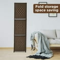 thumbnail image 3 of NiamVelo Room Dividers 6 Panel Folding Privacy Screen with Removable Storage Shelves Portable Wooden Screen, Brown, 3 of 9